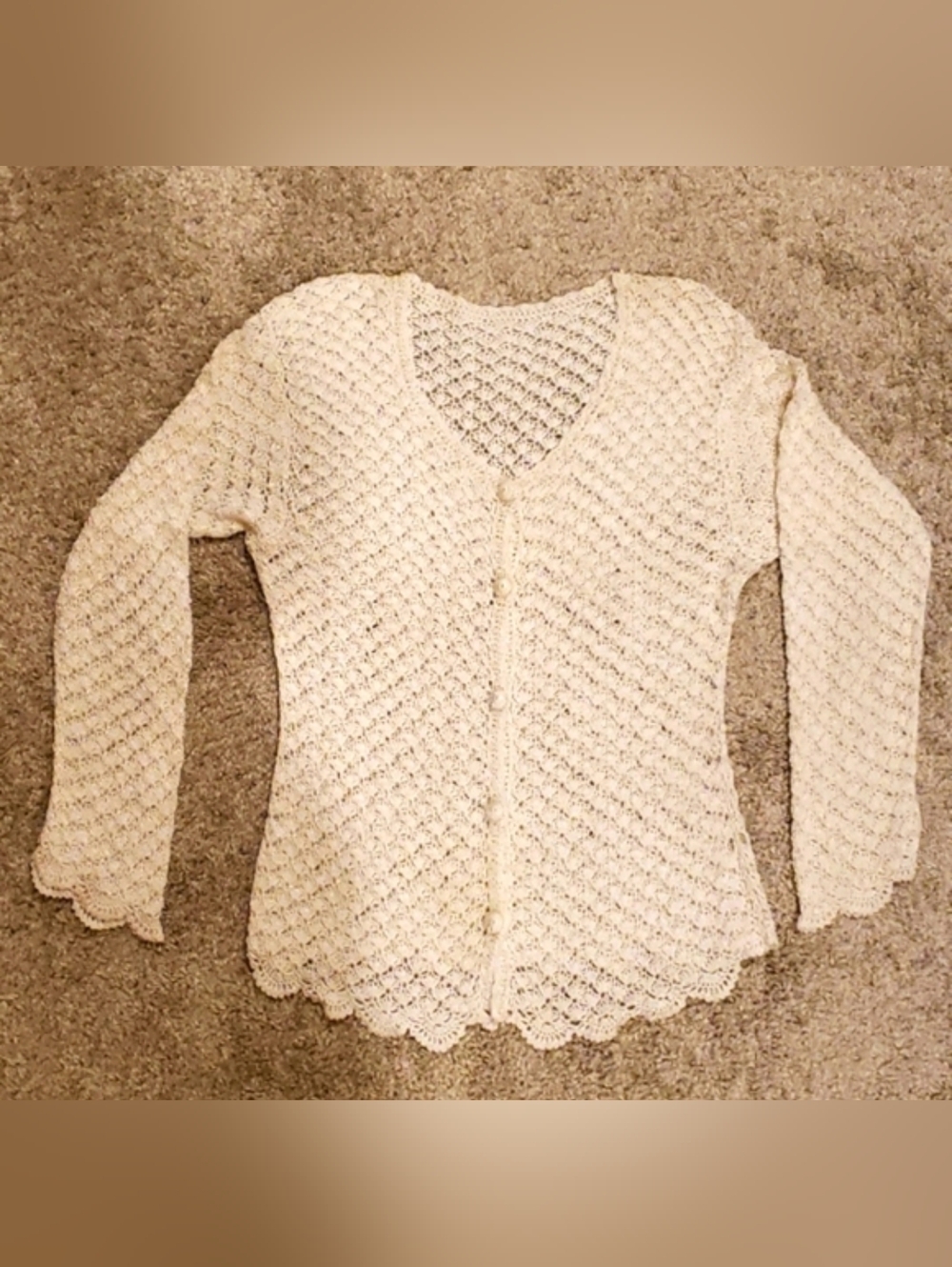 VINTAGE LACE LIKE CROCHETED CARDIGAN